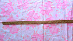 Bright Candy Pink Large Floral Cotton Blend Shirting Fabric 96″L x 46″W Pc