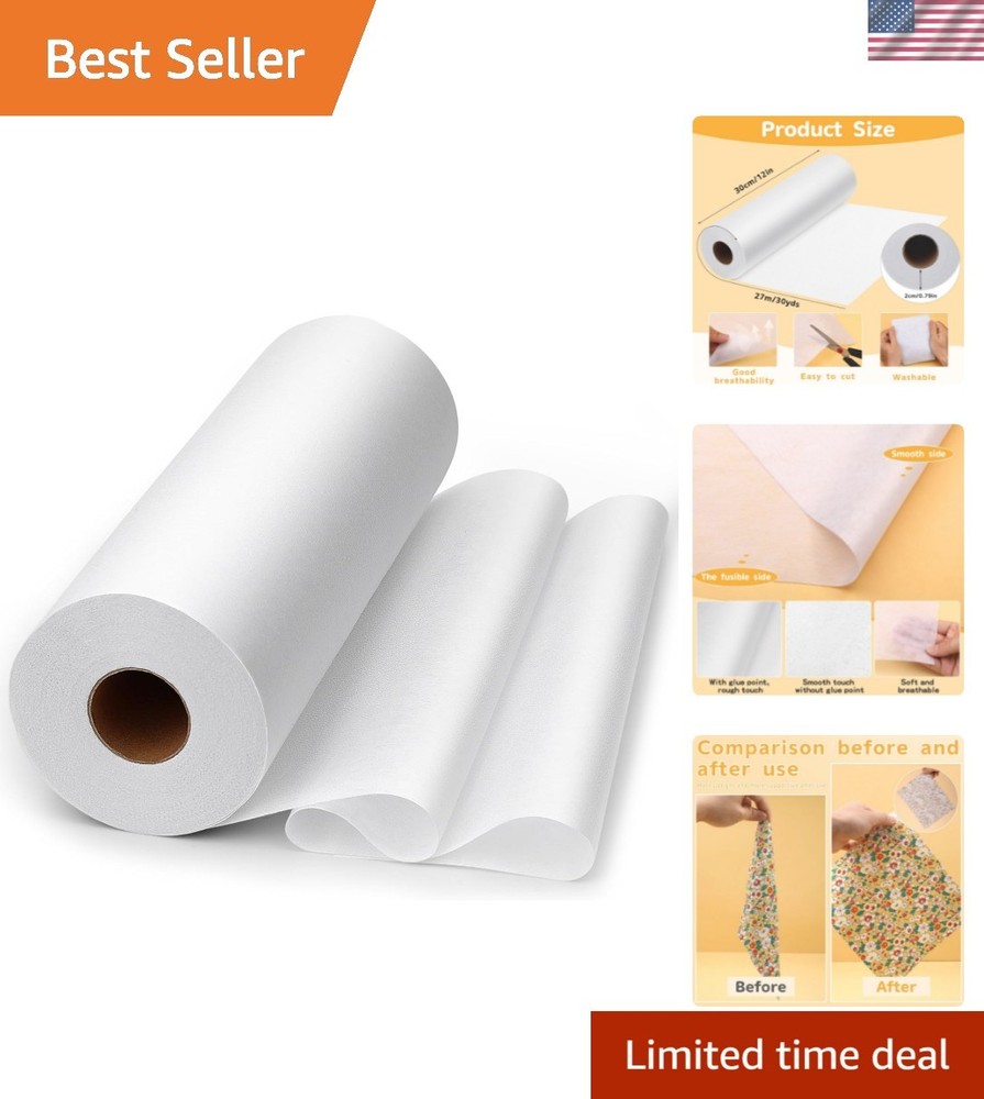 Medium Weight Fusible Interfacing for Sewing: 12″ X 30yd Interfacing Fabric f…