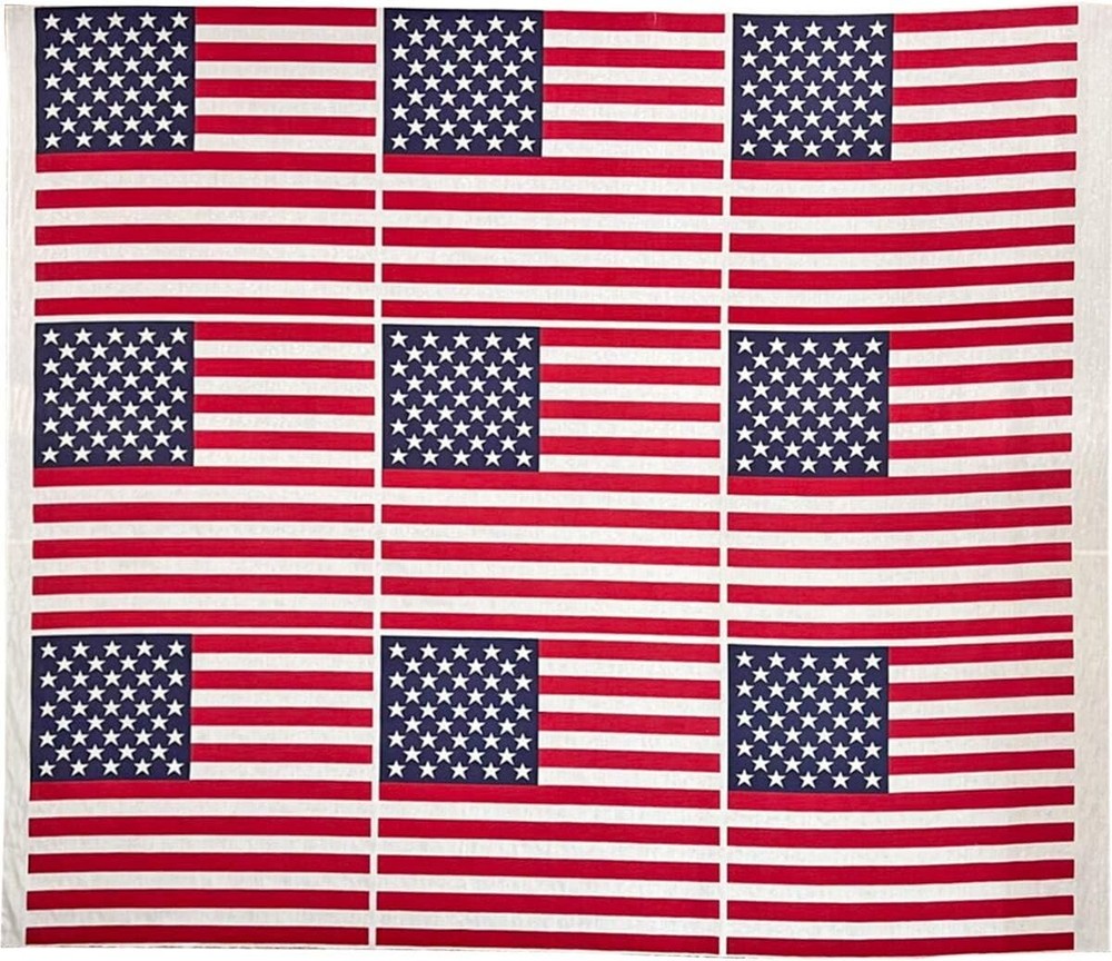 American USA Flag Patriotic Stars and Stripes Printed Cotton Fabric By the Meter