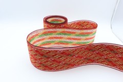 Japanese Tatami Border Ribbon Hishi Diamond Pattern Red Gold 2M Craft Fabric