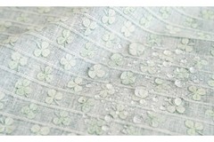 Green Clover Stripe Cotton Fabric, TPU Laminated (Back) Waterproof, 43in 110cm W