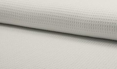 100% Cotton WAFFLE Honeycomb Pique Fabric Material – WHITE