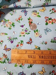 MMFab Blue Floral Butterfly Print Cotton Quilting Sewing Fabric 44″ X 5.1yds