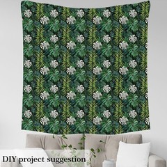 Palm Leaf Decorative Fabric by the Yard Green Leaves Tropical Plants Indoor Outd