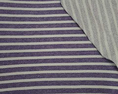 Cotton Stripe French Terry Knit Fabric by the Yard Purple Gray 8/2/18