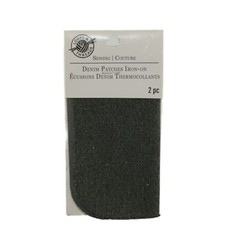 Loops & Threads Iron-On Patches 5″X5″ 2/Pkg-Gray Denim, 2 Packs of 2 per pack