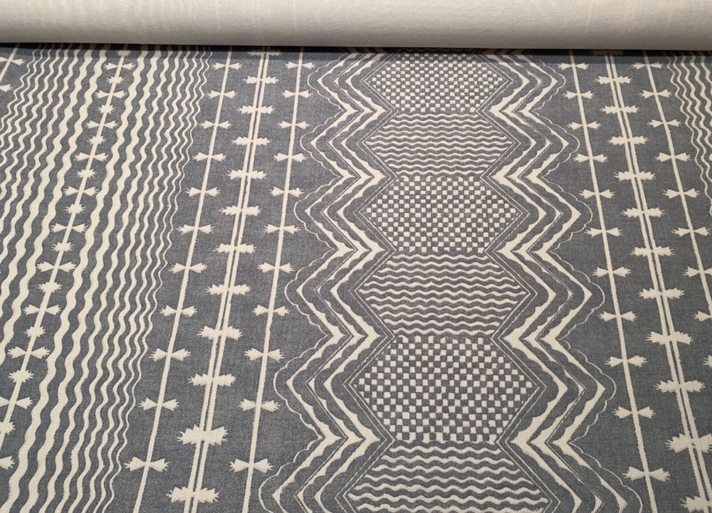 2.5YD FERMOIE UK Abbey Stripe Union Fabric w/ Custom Knit Backing $1144 Retail*
