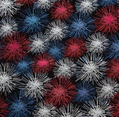 Metallic Fireworks 4th of July Patriotic Fabric by Brothers & Sisters, BTHY