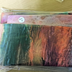 Lot of 7 Fabric All Different Assorted Size Pieces Watercolor Colorful Tie Dye