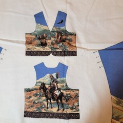 VTG Spring Industries Native Spirit Vest Cut & Sew One Size Horse Eagle Print