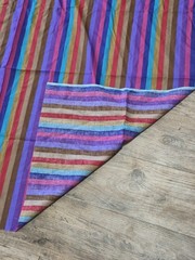 Striped, Colorful Fabric 2 YDS (75 Inches) x 44.5 Width Cotton Pillow Remnant