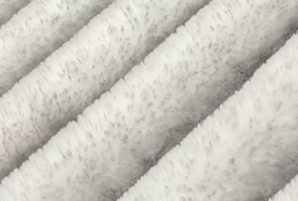 Shannon Luxe Cuddle Minky Arctic Fox Cloudburst Silver White Fabric, 1 Yard