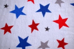 BTY*RED, BLUE, & DK GREY STARS ON BLUE/GREY ANTI PILL FLEECE FABRIC 1 YD 60×36″