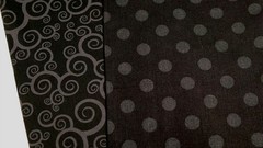 Halloween Black Gray Polka Dot Primitive Calico Cotton Quilt Fabric Scrap Lot