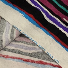 Vintage 80s 90s Striped Cotton Fabric 60×40”