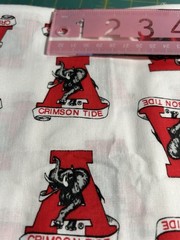 Vintage Alabama Football Fabric Quilt Cotton 1 Y Old Logo Big AL F71