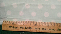 Fabric Timeless White Dots 1/2″ on Pale Green 12″ x 30″ $2.95