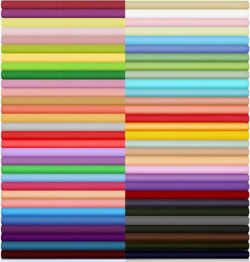 80 Pcs 10 X 10 Inch Solid 100% Color Fabric Cotton Fat Quarters Squares Scraps P