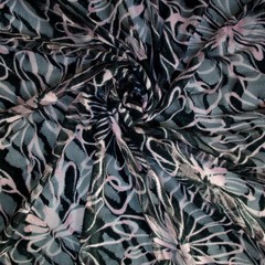 Designers lace devore fabric Black & Pink Floral Remnant 170x140cm Made in Italy