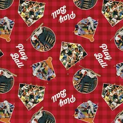 Saturday Evening Post Play Ball Red 100% Cotton Fabric by The Yard