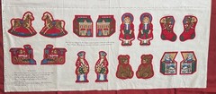 Christmas Old Fashioned Toys VIP Cranston Fabric Panel 8 Ornaments