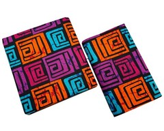 Orange Turquoise Purple African Tribal Print 45″ width sell by 6 yards