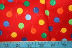 MULTICOLORED BALLOONS ON RED – 100% COTTON FABRIC