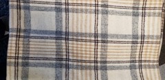 LOT WOOL FABRIC 2 PLAID & 1 SOLID BROWN TOTAL 60X191 INCHES SEE LISTING