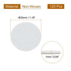 120Pcs Round Felt Circles 30mm (1-1/8″) Non-Woven Felt Fabric Sticker White