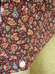 VTG Brown Blush Floral (3 X 17” X 21”Yd) Quilt Cotton PREWASHED RARE Soft