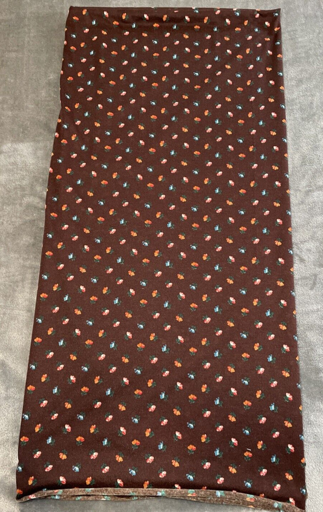 Brown Background Floral Polyester Cotton Blend Fabric 60 Inches Wide 1.30 Yards