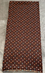 Brown Background Floral Polyester Cotton Blend Fabric 60 Inches Wide 1.30 Yards