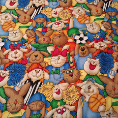 Jellybean Junction School Time Fabric Material Animals Sports Referee Sewing 55″