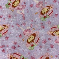 Fabric Strawberry Shortcake In A Tutu In A Purple Background 44” x 54”