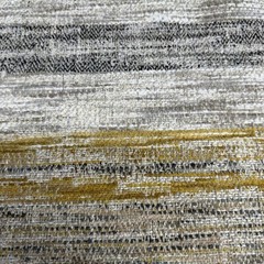 1yd Fabric Remnant Striped Tweed Gold Black Grey 56″ Wide