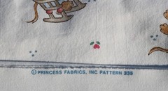 LOT 2 Yards VINTAGE Juvenile Fabric Country Mice & Hearts Princess Fabrics, Inc.
