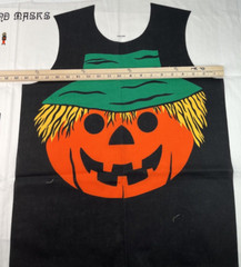 Trick or Treat Pumpkin Halloween Costume & Mask Fabric Panel Kids DIY