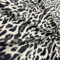 Black & White Animal Print Leopard Stretch Spandex Fabric by Yard for Swimwear