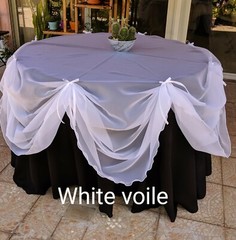 White 116″ wide semi-sheer Voile by yard, party decoration, craft. Free swatches