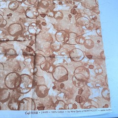 northcott quilting cotton fabric abstract circles brown cafe culture 24489 18×43