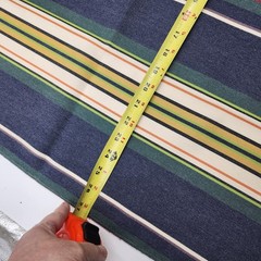 Ralph Lauren discontinued green blue red yellow tripe Fabric 26″ x 25”