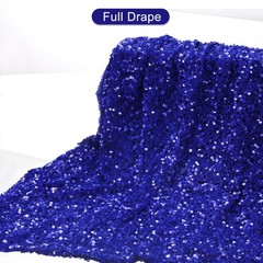 Sequin Fabric Bright Blue, 2 Yards Length 3.9 Feet Wide Velvet Fabric for Craft