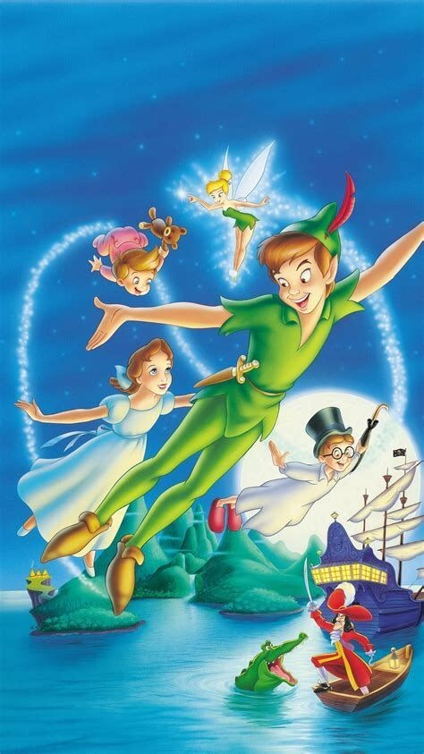Peter Pan – HAPPY THOUGHTS – 6×10 Cotton Quilt & Crafting Fabric Block