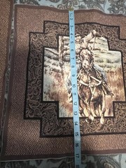 Rawhide western cowboys rodeo pillow panel fabric 2 Pieces
