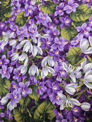 Violet Garden Purple Floral 100% Cotton Fabric Hobby Stores 3 Yards X 42″ Wide