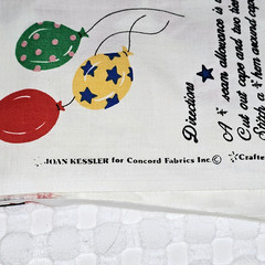 Vintage Magical Birthday Party Cape Cotton Kids Balloons Concord Fabric READ