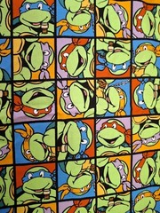 Teenage Mutant Ninja Turtles Fabric TMNT Material 43in X 39in Turtle Power Face