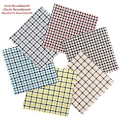 42 PCS Gingham Pre Cut Houndstooth Pattern Fabric Squares Quilting 5×5 Inch