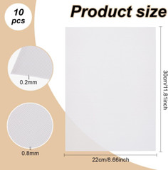 10 Sheets Fursuit Eye Mesh, 11.8X8.6Inch White Therian Eye Mesh PVC Net Waterpro