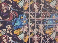 Custom Printed Faux Leather Vinyl Roll Demon Hunters Anime Purple 12×54